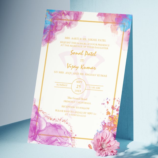 Modern Indian Hindu Wedding Ganesha Logo Invitation (Creator Uploaded)