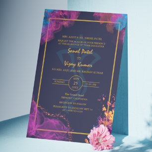 Modern Indian Hindu Wedding Ganesha Logo Invitation