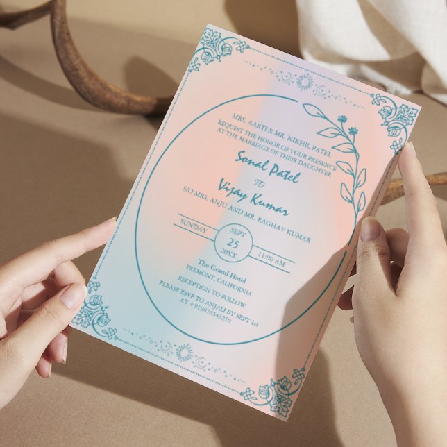 Modern Indian Hindu Wedding Minimalistic Invitation (Creator Uploaded)