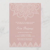 Modern Indian Pink Mehndi Hindu Bridal Shower