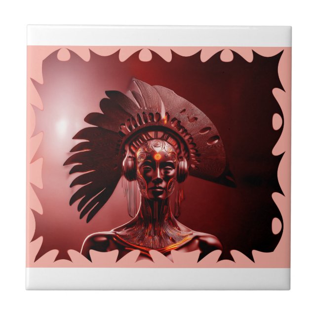 Modern Indian Princess Ceramic Tile (Front)