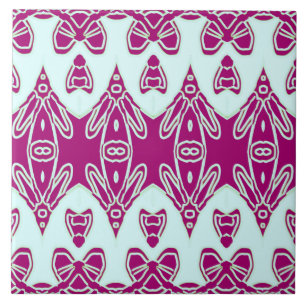 Modern Indian traditional Teal & Maroon classic  Ceramic Tile