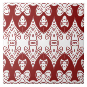 Modern Indian traditional white & red classic   Ceramic Tile