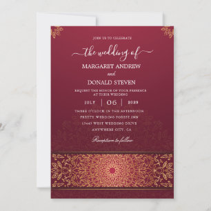 Modern indian wedding invitation