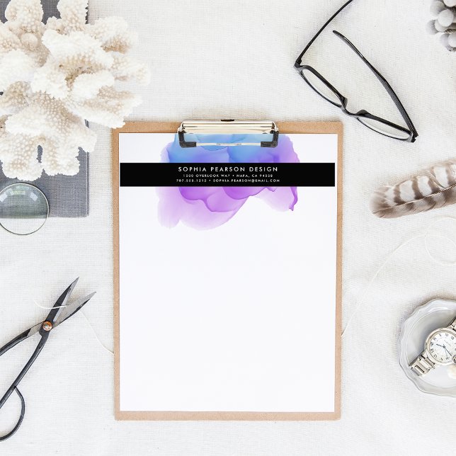 Modern indigo Watercolor Logo Custom Letterhead (Creator Uploaded)