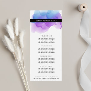 Modern Indigo Watercolor Services or Price List Rack Card