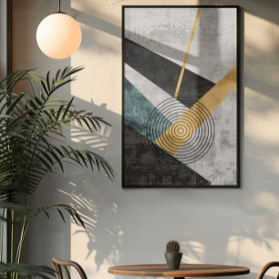 Modern Industrial Geometric Art 3 Poster