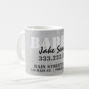 Modern Industrial Grey Barber Business Coffee Mug