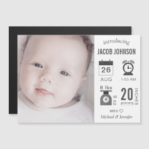Modern Infographic Photo Birth Announcement