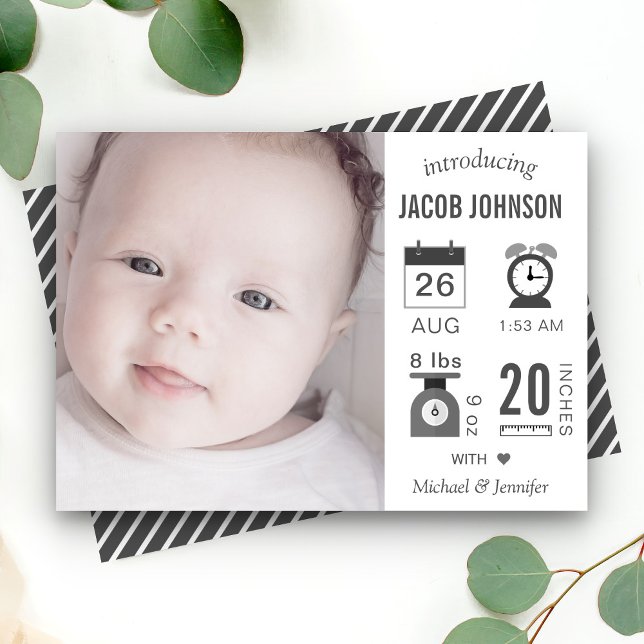 Modern Infographic Photo Birth Announcement (Creator Uploaded)