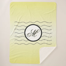 Modern Initial Butter Yellow Ombré With Black Text