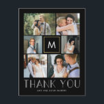 Modern Initial EDITABLE COLOR Monogram Thank You Postcard<br><div class="desc">Sending out your thank you note will be a breeze with this chic and stylish thank you postcard. Visit our designs showroom at WWW.BERRYBERRYSWEET.COM</div>