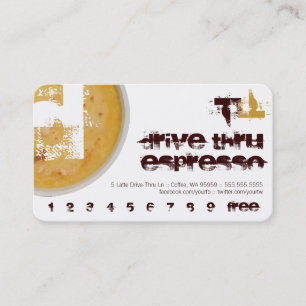 Modern Initial Letter D Espresso Cup Illustration Loyalty Card