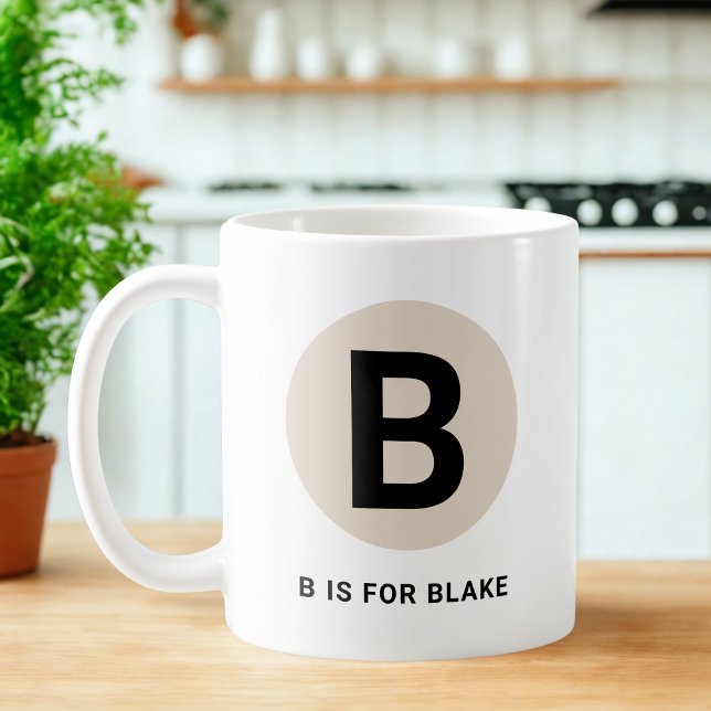 Modern Initial Mug – “B is for [Name]” Design (Creator Uploaded)