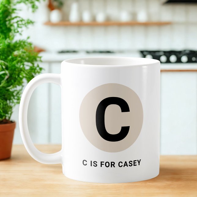 Modern Initial Mug – “C is for [Name]” Design (Creator Uploaded)