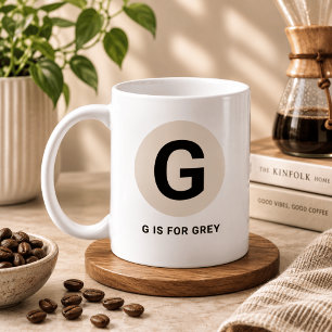 Modern Initial Mug – “G is for [Name]” Design