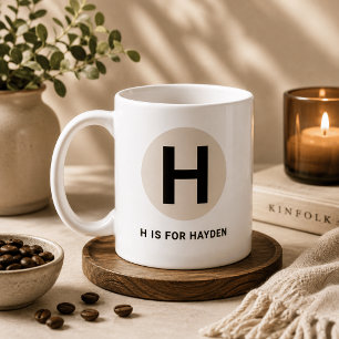 Modern Initial Mug – “H is for [Name]” Design