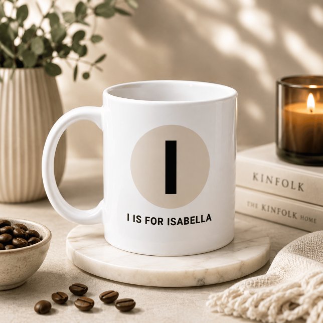 Modern Initial Mug – “I is for [Name]” Design (Creator Uploaded)