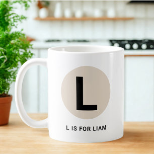 Modern Initial Mug – “L is for [Name]” Design