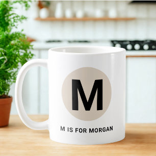 Modern Initial Mug – “M is for [Name]” Design