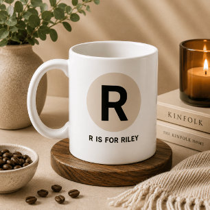 Modern Initial Mug – “R is for [Name]” Design