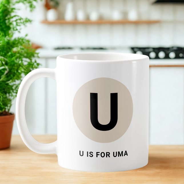 Modern Initial Mug – “U is for [Name]” Design (Creator Uploaded)
