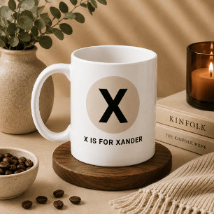 Modern Initial Mug – “X is for [Name]” Design