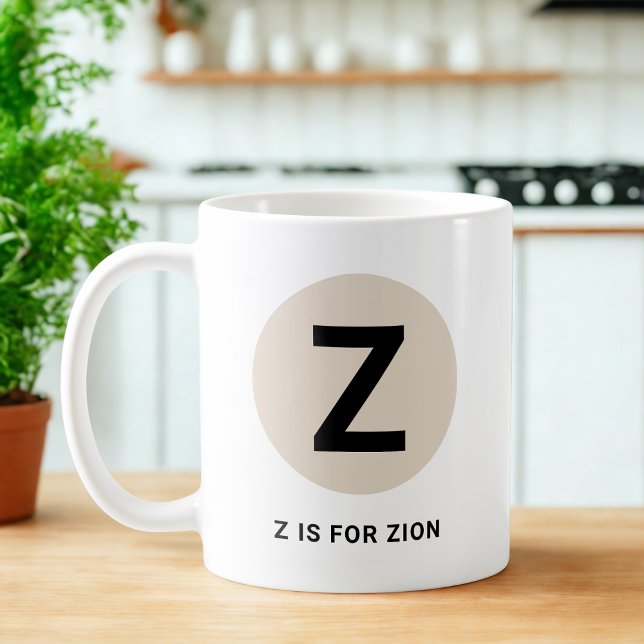 Modern Initial Mug – “Z is for [Name]” Design (Creator Uploaded)