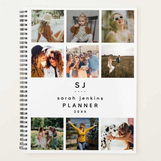 Modern Initial/Name Photo Collage 2027 Yearly Planner (Front)