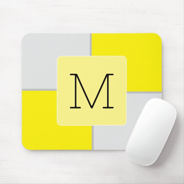 Modern initial Neon Geometric colour block Cool Mouse Pad (With Mouse)