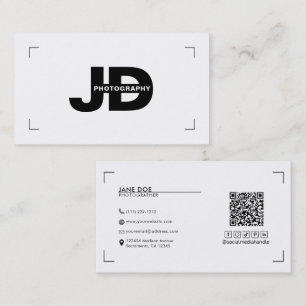 Modern Initials Camera Photography Brackets Business Card