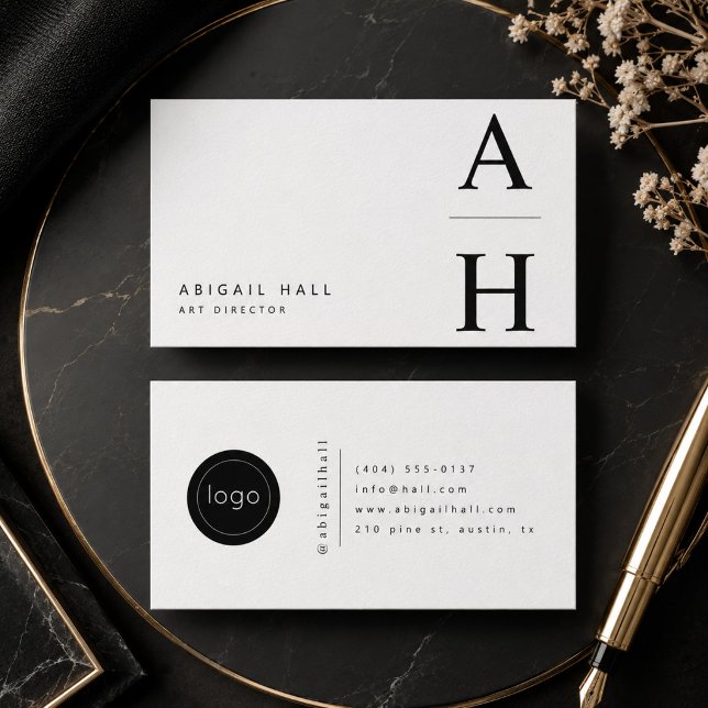 Modern Initials Minimalist Business Card (Creator Uploaded)