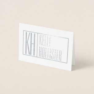 Modern Initials & Name Logo (Blank Inside) Foil Card