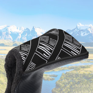 Modern Initials with Name Monogram Pattern Golf Head Cover