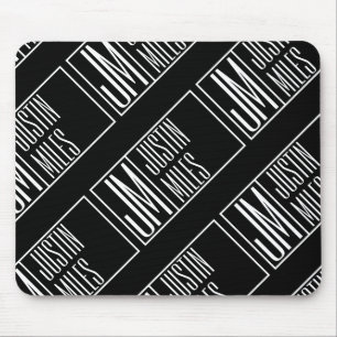 Modern Initials with Name Monogram Pattern Mouse Pad