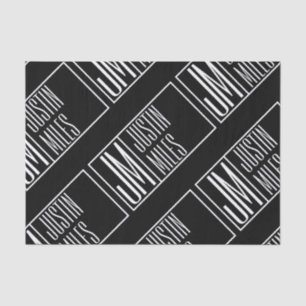 Modern Initials with Name Monogram Pattern Tissue Paper