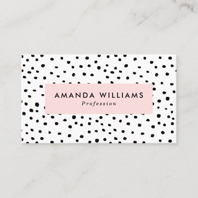 Modern Ink Dots Patterned Business Card (Front)