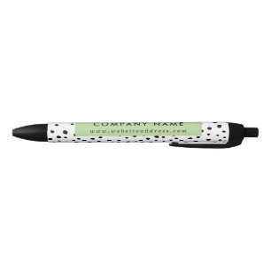 Modern Ink Dots Patterned Company/Event Black Ink Pen
