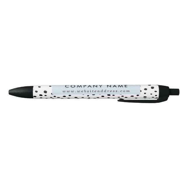 Modern Ink Dots Patterned Company/Event Black Ink Pen (Bottom)