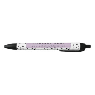 Modern Ink Dots Patterned Company/Event Black Ink Pen