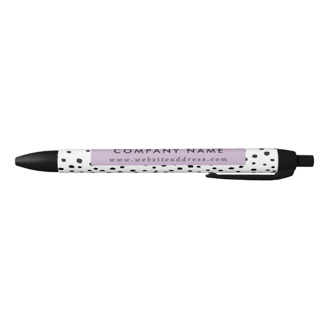 Modern Ink Dots Patterned Company/Event Black Ink Pen (Bottom)