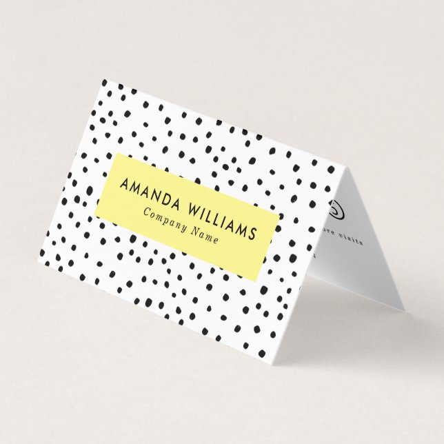Modern Ink Dots Patterned Double Loyalty Business Card (Front)
