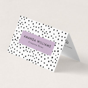 Modern Ink Dots Patterned Double Loyalty Business Card