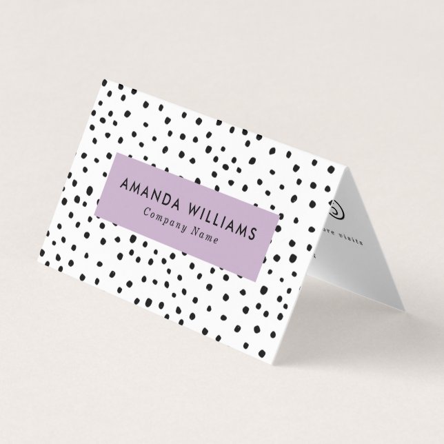 Modern Ink Dots Patterned Double Loyalty Business Card (Front)