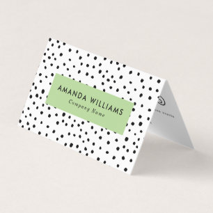 Modern Ink Dots Patterned Double Loyalty Business Card