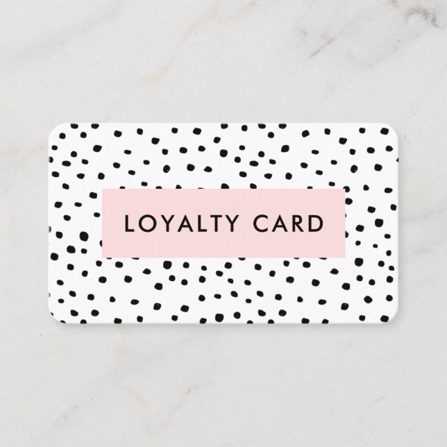 Modern Ink Dots Patterned Loyalty Card (Front)