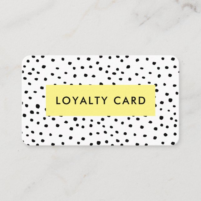 Modern Ink Dots Patterned Loyalty Card (Front)