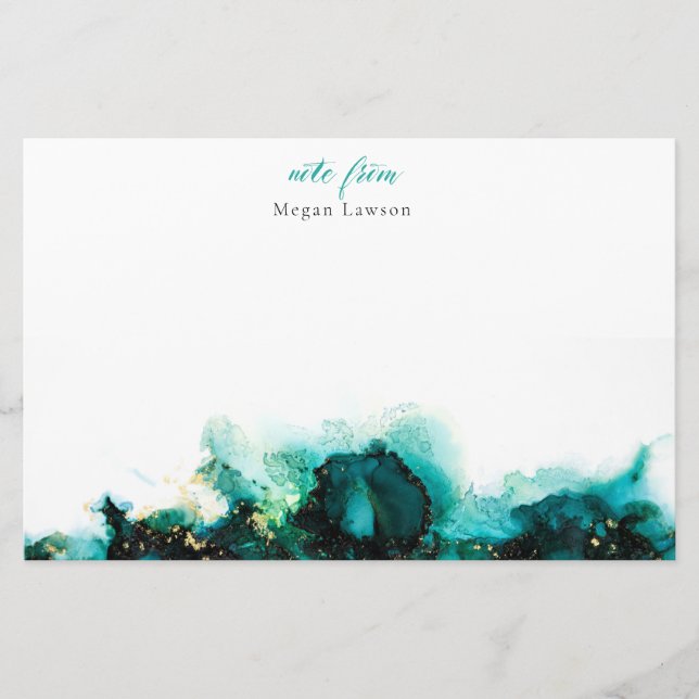 Modern Ink Green - A Note from Design Stationery (Front)