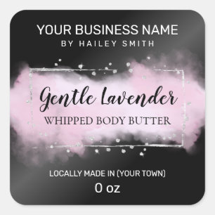 Modern Ink Purple And Black Whipped Body Butter Square Sticker