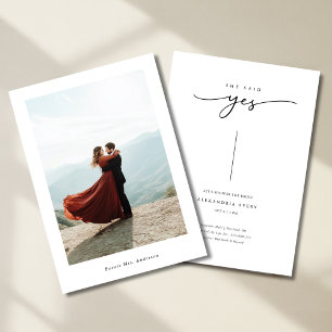 Modern Inline She Said Yes Bridal Shower Photo Invitation